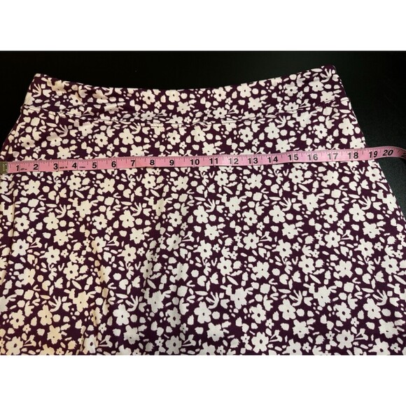NEW WOMENS Tranquility PLUM PURPLE W/ PINK FLORAL PULL ON KNIT SKORT SIZE Large - Picture 4 of 5